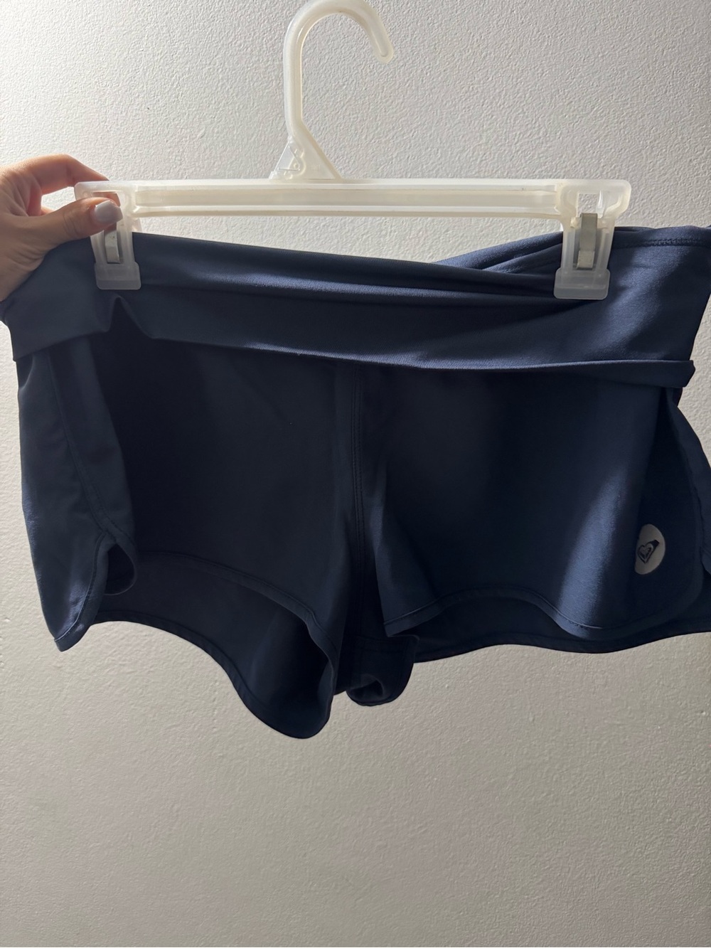 Roxy Navy Fold-Over Waist Athletic Shorts